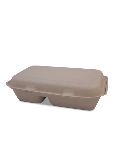 1100ml 2 Comp Sugarcane Clamshell - Nature Pac