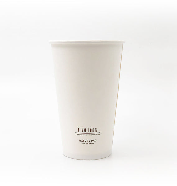 16oz (500ml) PLA Cups - White