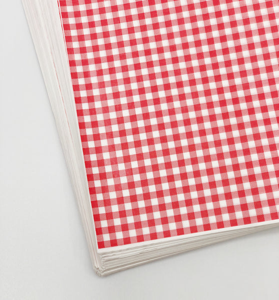 Grease Proof Paper - Red Checkered